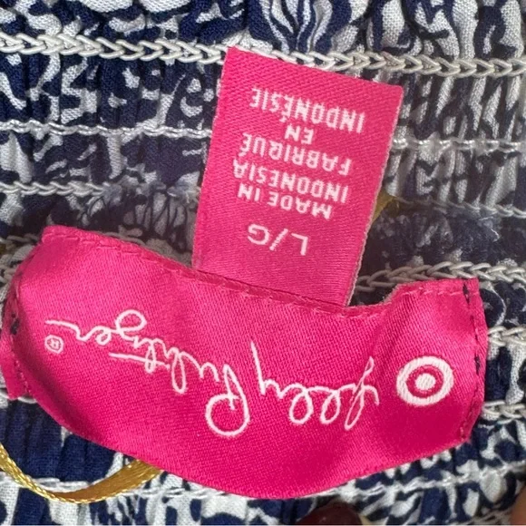 LILLY PULITZER for Target L blue white strapless blue white upstream jumpsuit - Picture 4 of 5